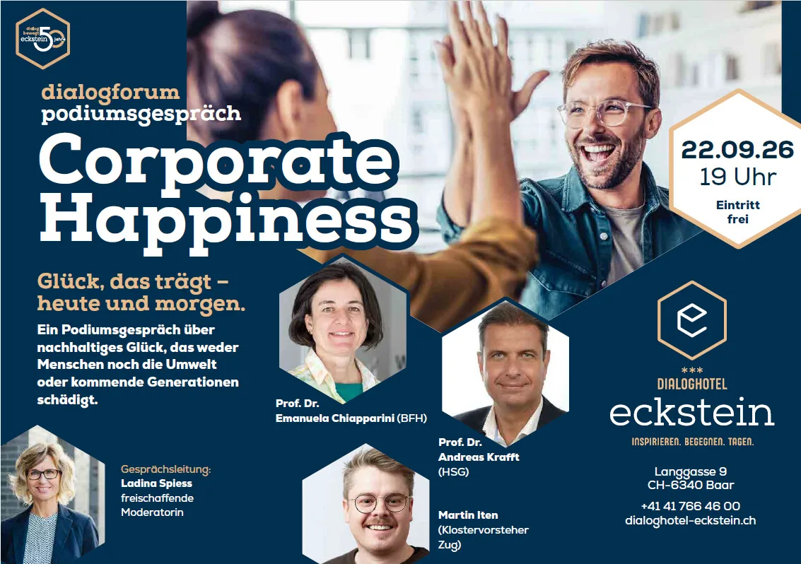 Spannende und kontroverse Podiumsdiskussion zur Thematik "Corporate Happiness" 7 Podiumsdiskussion