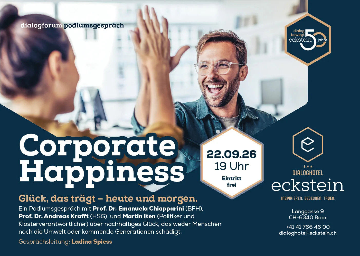 Spannende und kontroverse Podiumsdiskussion zur Thematik "Corporate Happiness" 7 Bild VA Web