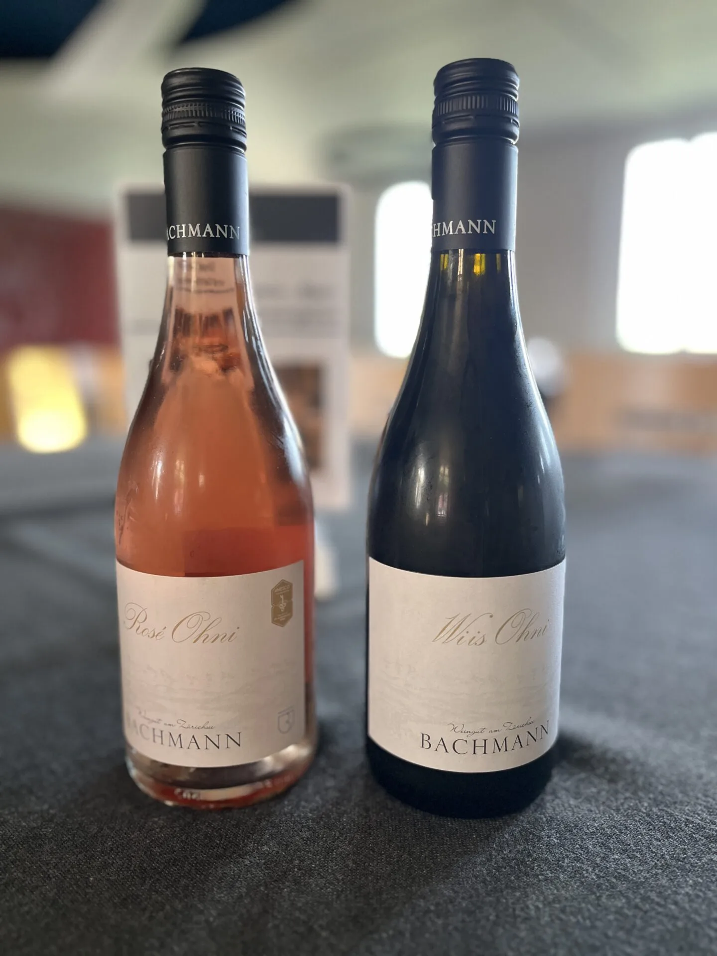 Alkoholfreie Weine vom Weingut Bachmann, Zürichsee, im Dialoghotel Eckstein, Baar-Zug